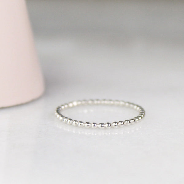 Skinny Beaded Stacking Ring