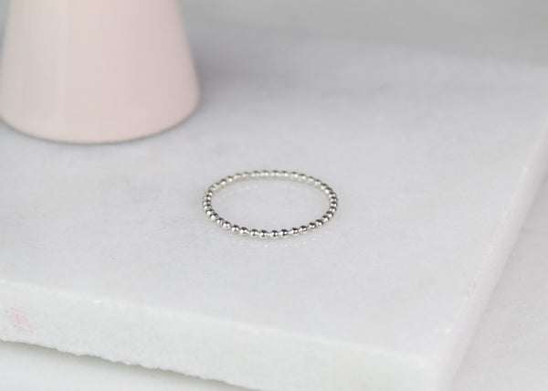 Skinny Beaded Stacking Ring