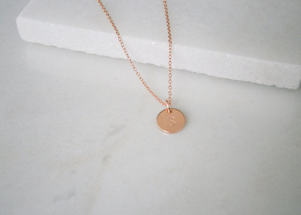Mini Disc Necklace - Rose Gold