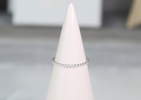 Skinny Beaded Stacking Ring