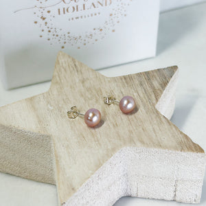 Rose Pink Pearl Studs