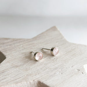 Gemstone Studs - Pink Quartz