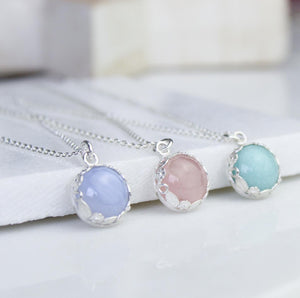 Floral Amazonite Gemstone Necklace