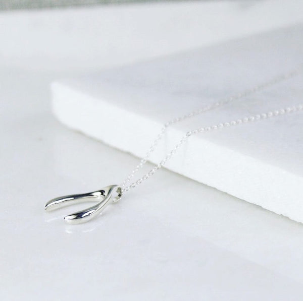Silver Wishbone Necklace