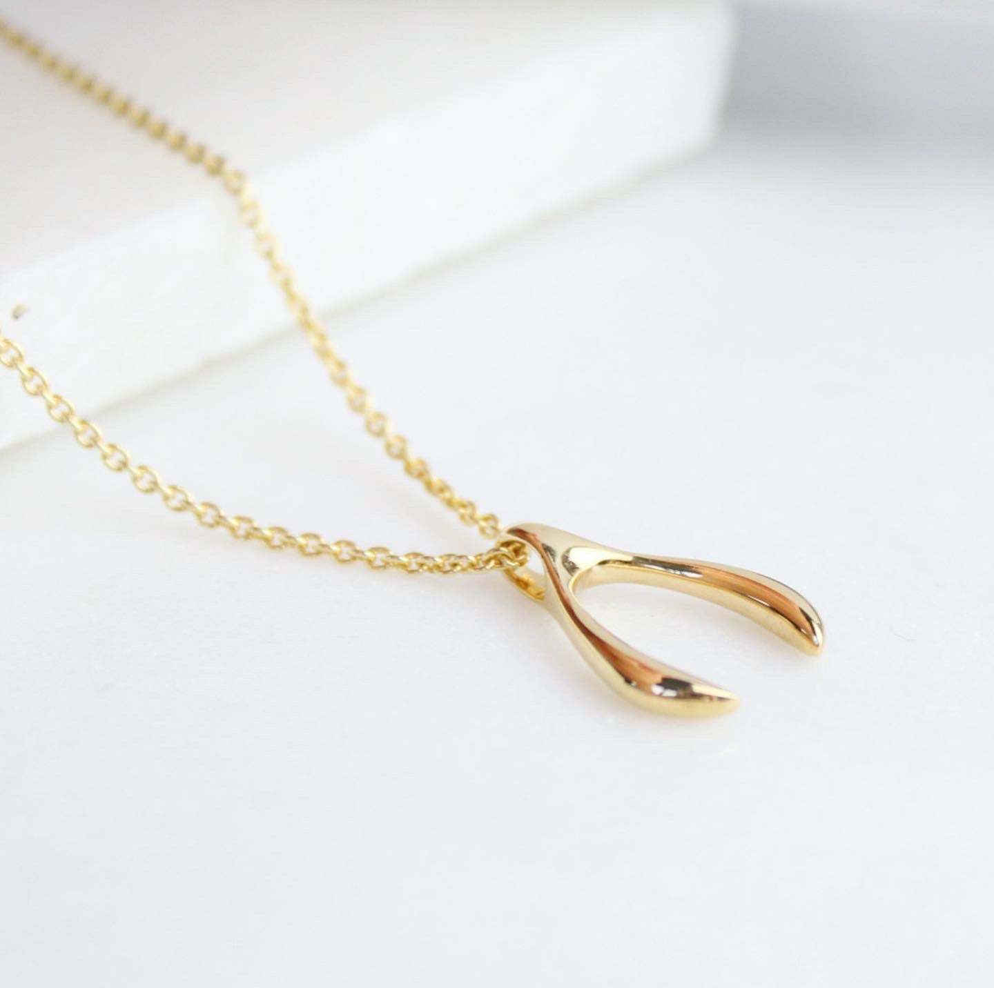Gold Wishbone Necklace