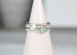 Star & Aventurine Stacking Ring Set