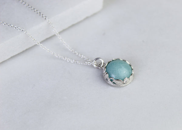 Floral Amazonite Gemstone Necklace