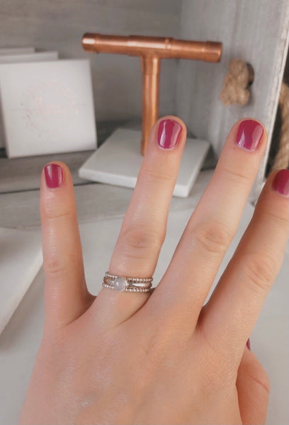 Blue Chalcedony Stacking Ring Set