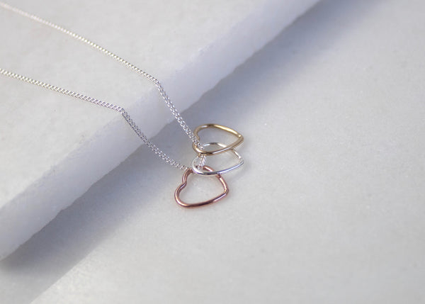 Triple Floating Heart Necklace