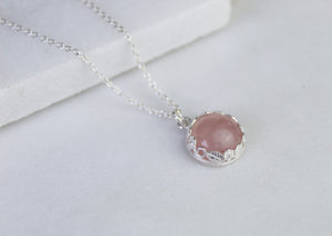 Floral Rose Quartz Gemstone Necklace