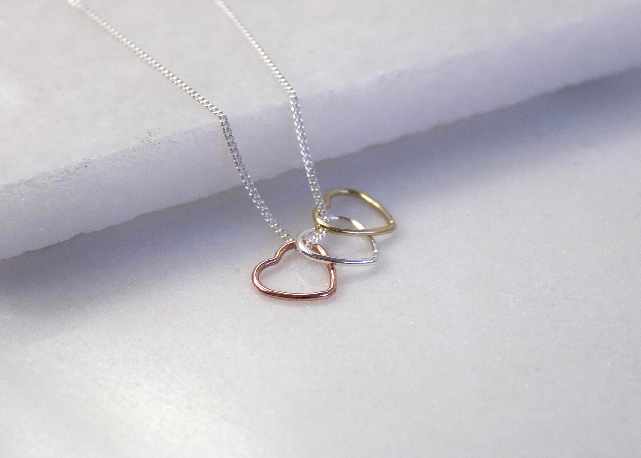 Triple Floating Heart Necklace