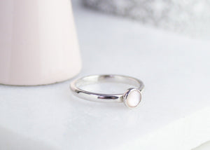 Pink Mother of Pearl Gemstone Ring