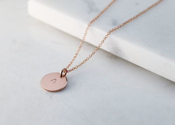 Midi Disc Necklace - Rose Gold
