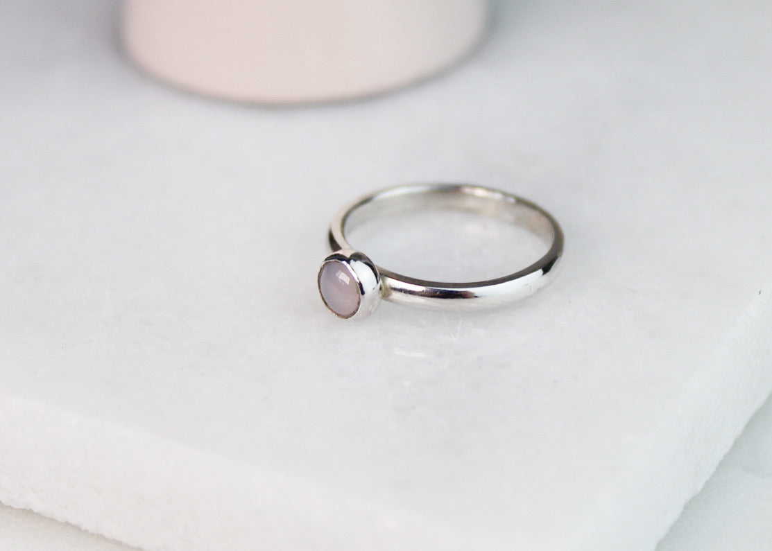 Blue Chalcedony Gemstone Ring