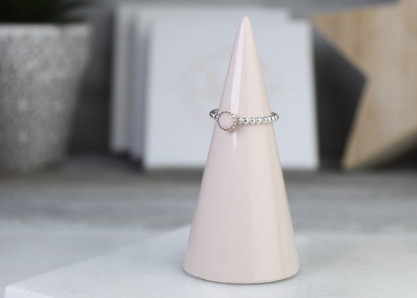 Pink Opal Gemstone Ring