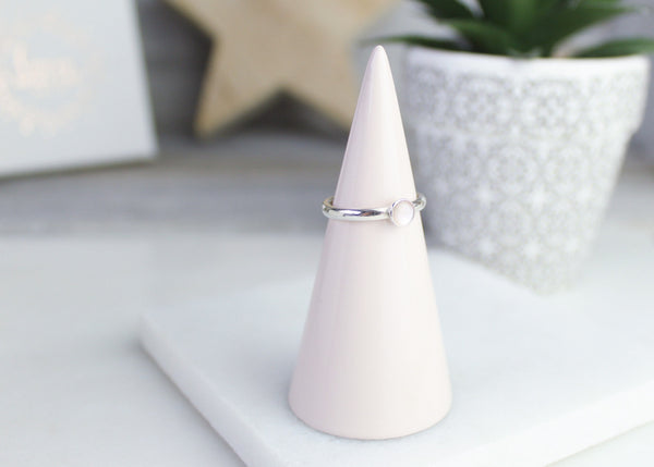 Pink Mother of Pearl Gemstone Ring