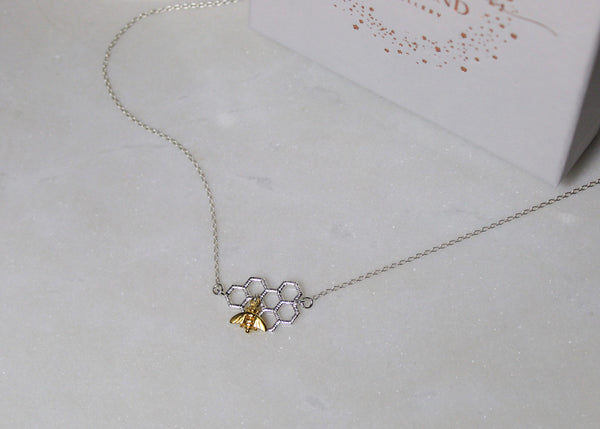 Silver Worker Bee Necklace