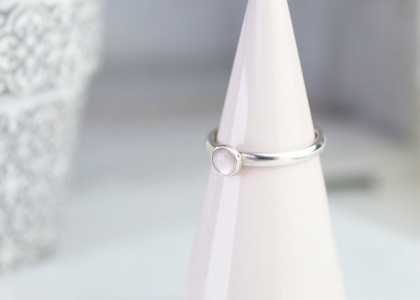 Pink Mother of Pearl Gemstone Ring