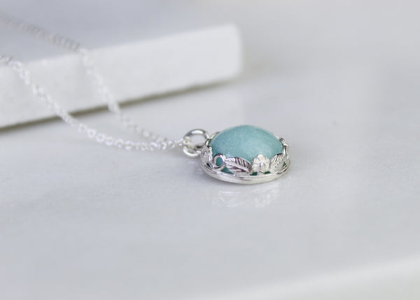 Floral Amazonite Gemstone Necklace