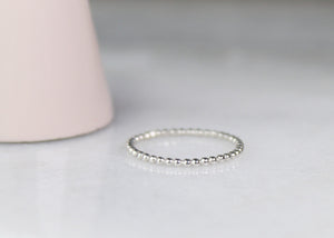 Skinny Beaded Stacking Ring