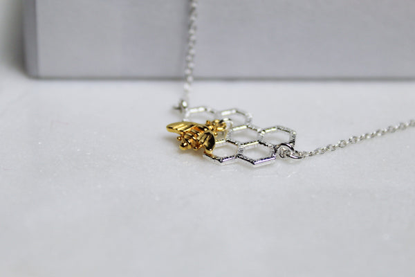 Silver Worker Bee Necklace