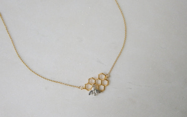 Gold Worker Bee Necklace