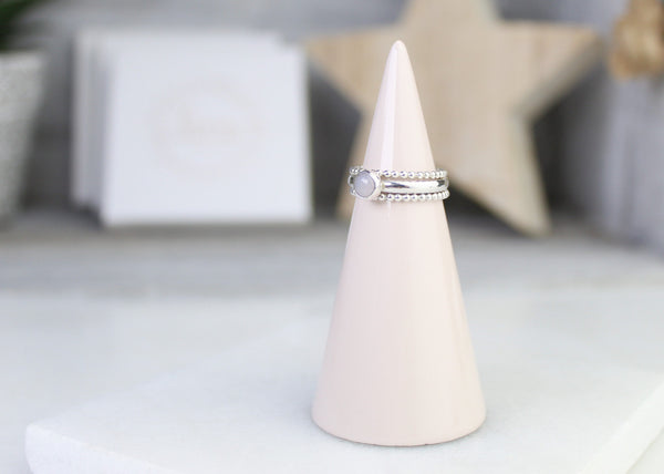Blue Chalcedony Stacking Ring Set