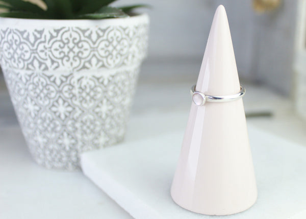 Pink Mother of Pearl Gemstone Ring