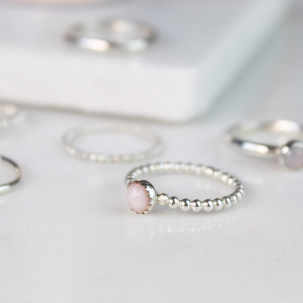 Pink Opal Gemstone Ring