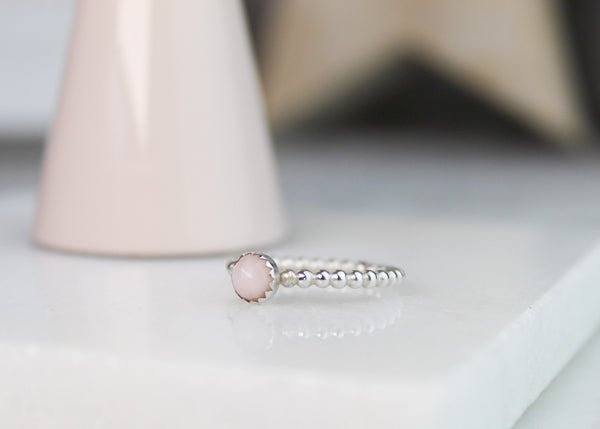 Pink Opal Gemstone Ring